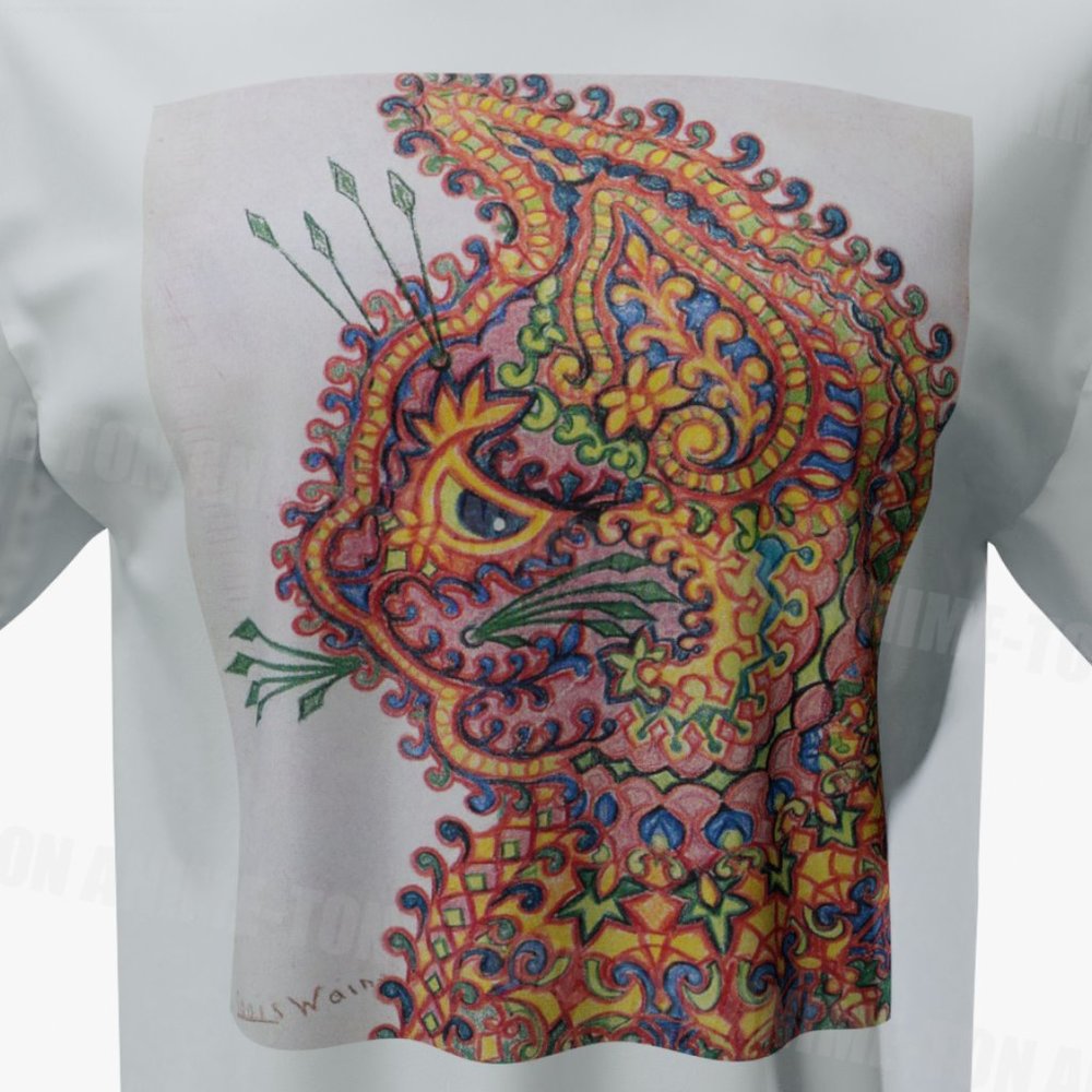 Louis Wain - Cat Art - Psychedelic Cat - Tshirt - Cotton